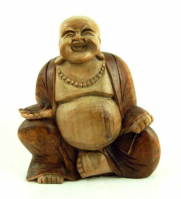 Buddha Wooden 2 Tone 22cm – Cleopatra Trading Limited