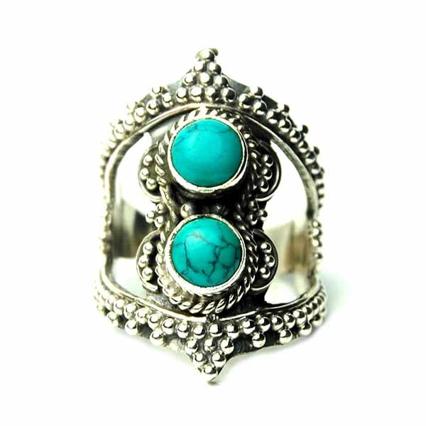 Silver Ring Double Turquoise – Cleopatra Trading Limited