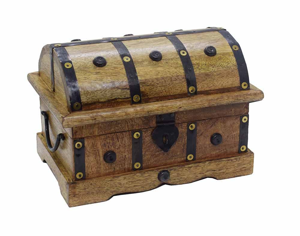 Box Wooden Treasure Chest 9X6X6 – Cleopatra Trading Limited