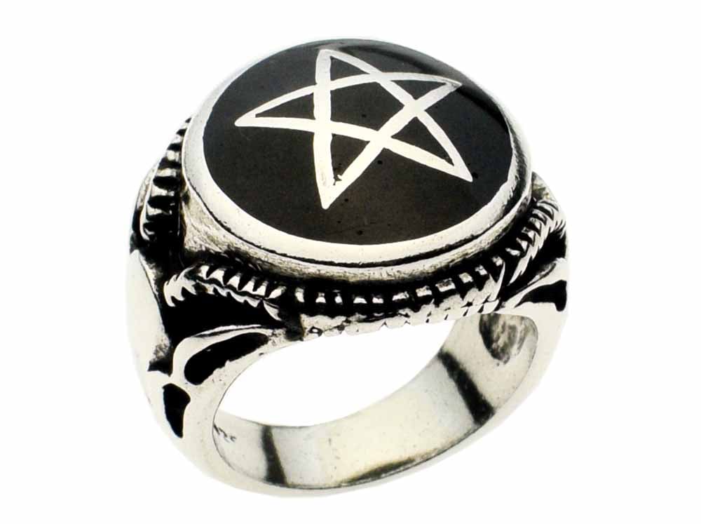 Ring Silver Pentagram Inlay – Cleopatra Trading Limited