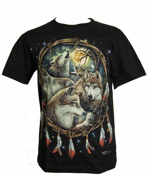 T-Shirt Wolves In Dream Catcher (Various Sizes) – Cleopatra Trading Limited