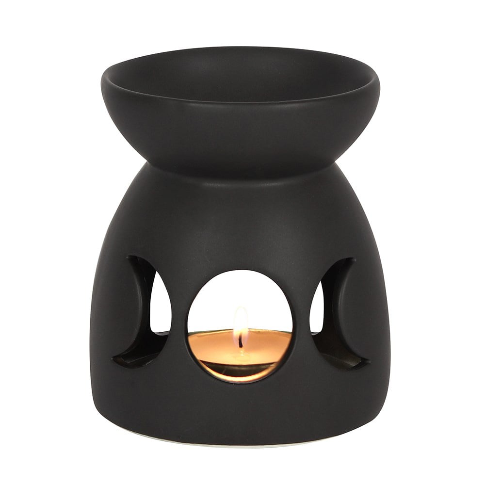 Oil Burner Triple Moon Black – Cleopatra Trading Limited