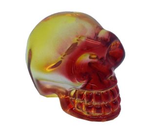 Skull Glass Red Yellow 50mm